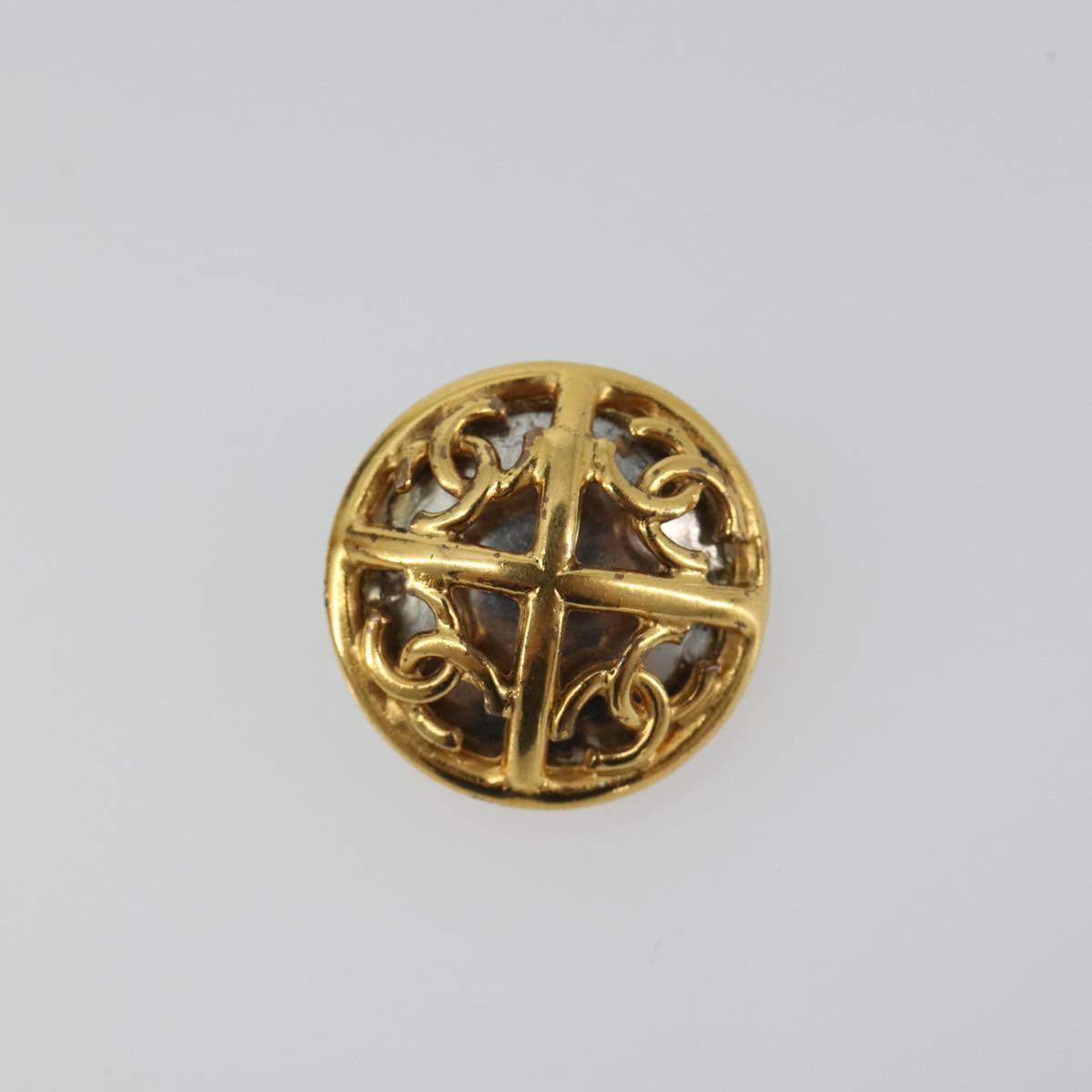 CHANEL Earring Metal Gold Tone CC Auth 198816V