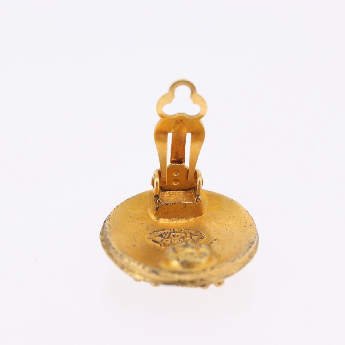 CHANEL Earring Metal Gold Tone CC Auth 198822V