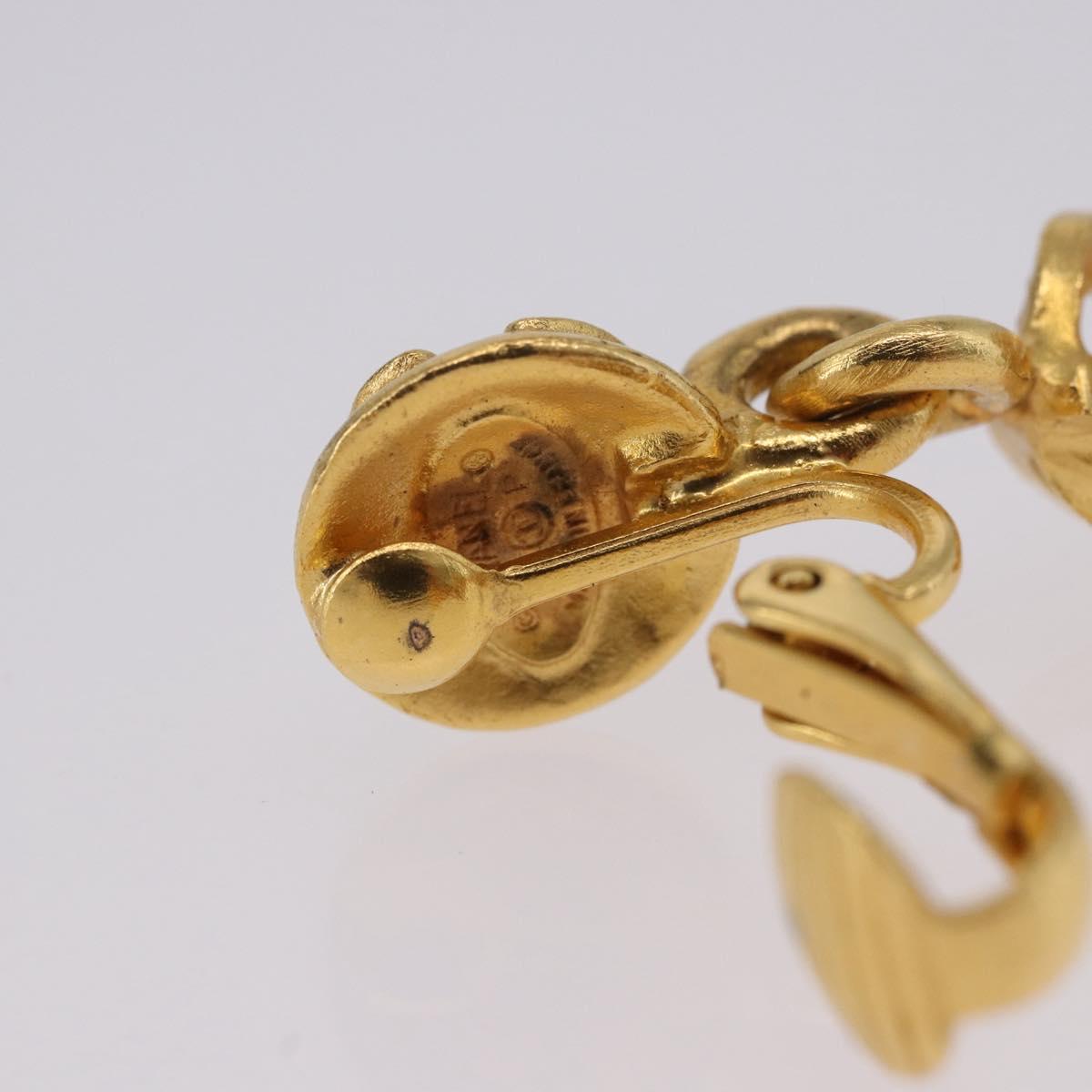 CHANEL Earring Metal Gold Tone CC Auth 198823V