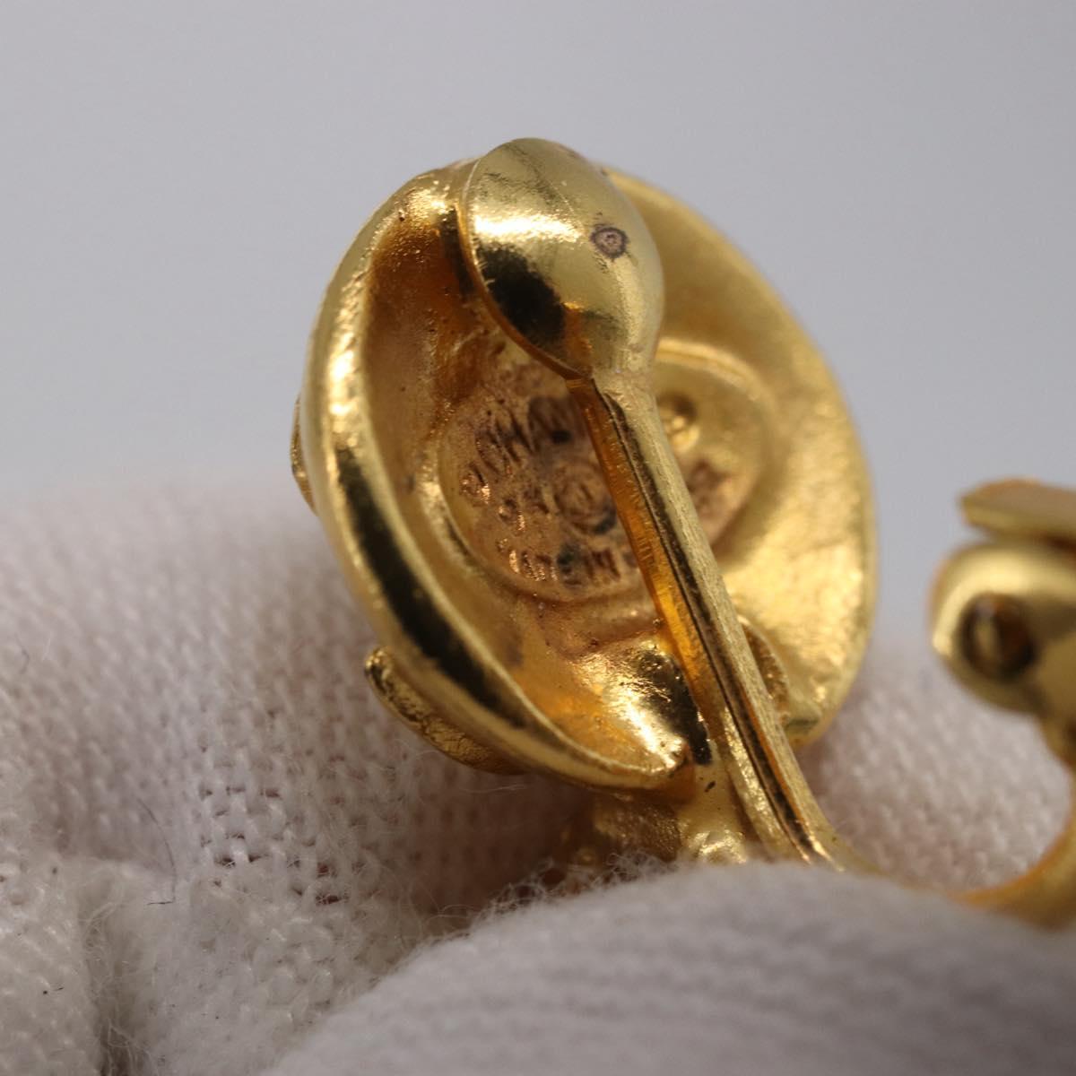 CHANEL Earring Metal Gold Tone CC Auth 198823V
