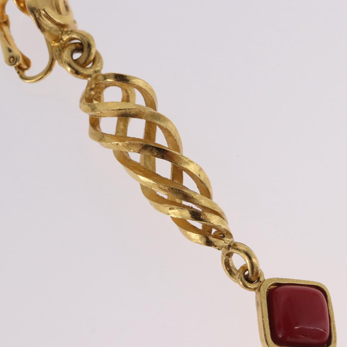 CHANEL Earring Metal Gold Tone CC Auth 198823V