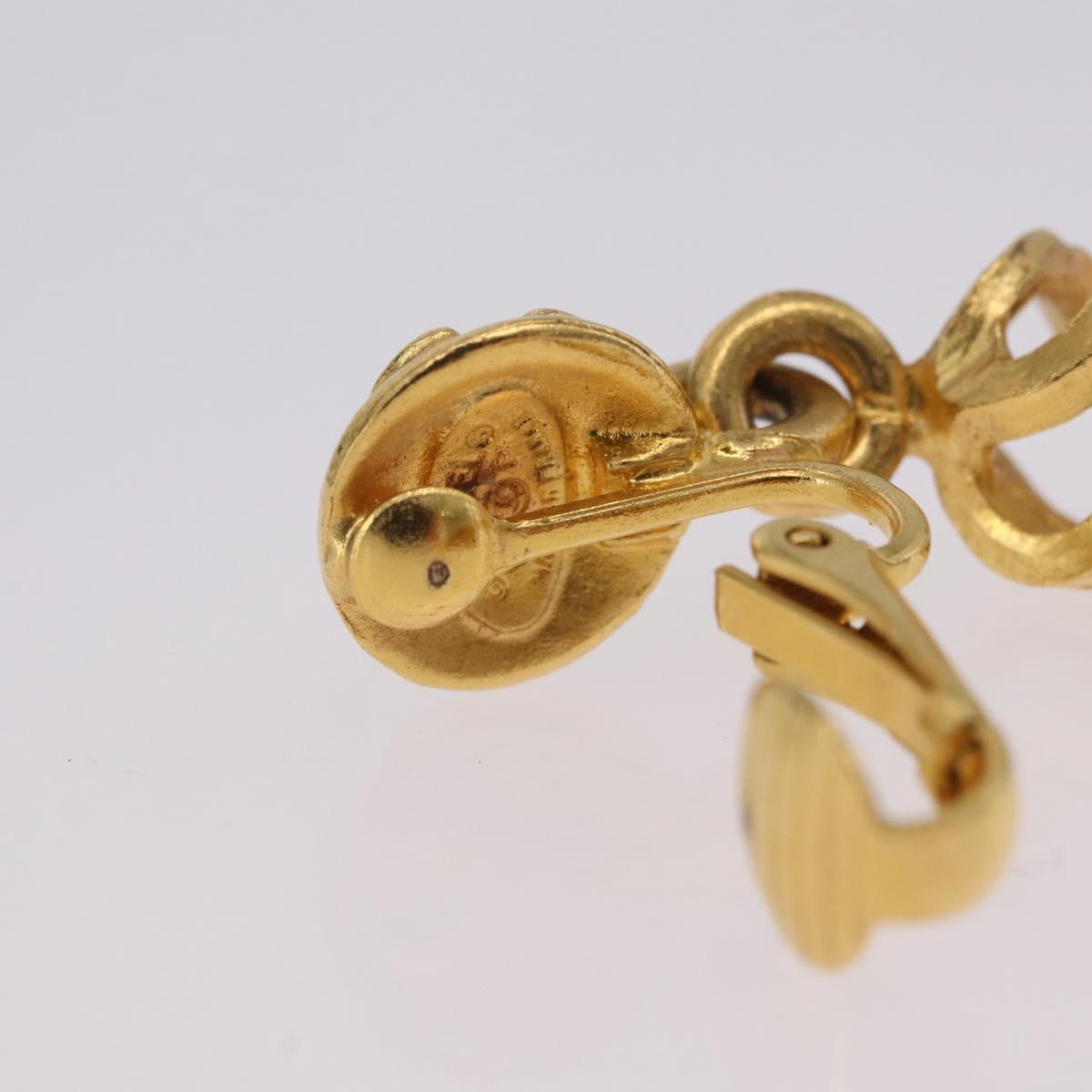 CHANEL Earring Metal Gold Tone CC Auth 198823V