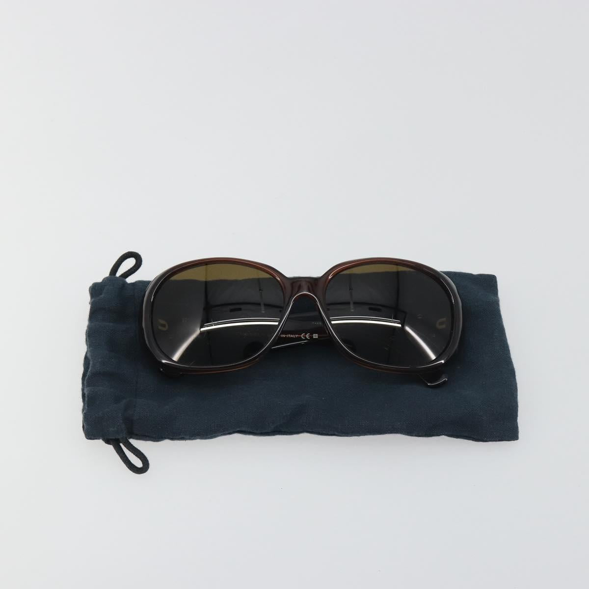 CHANEL Camelia Sunglasses Plastic Brown CC Auth 198827