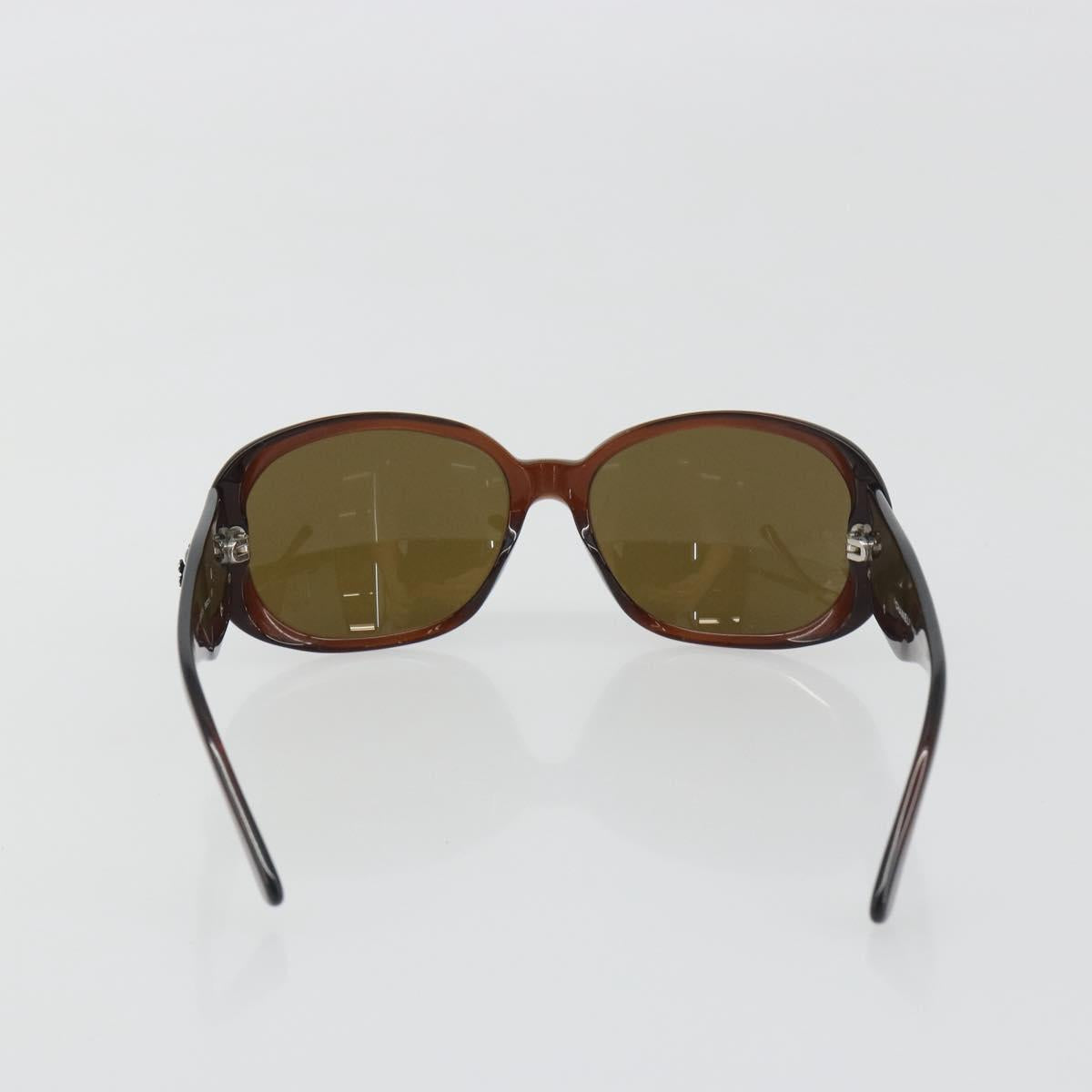 CHANEL Camelia Sunglasses Plastic Brown CC Auth 198827