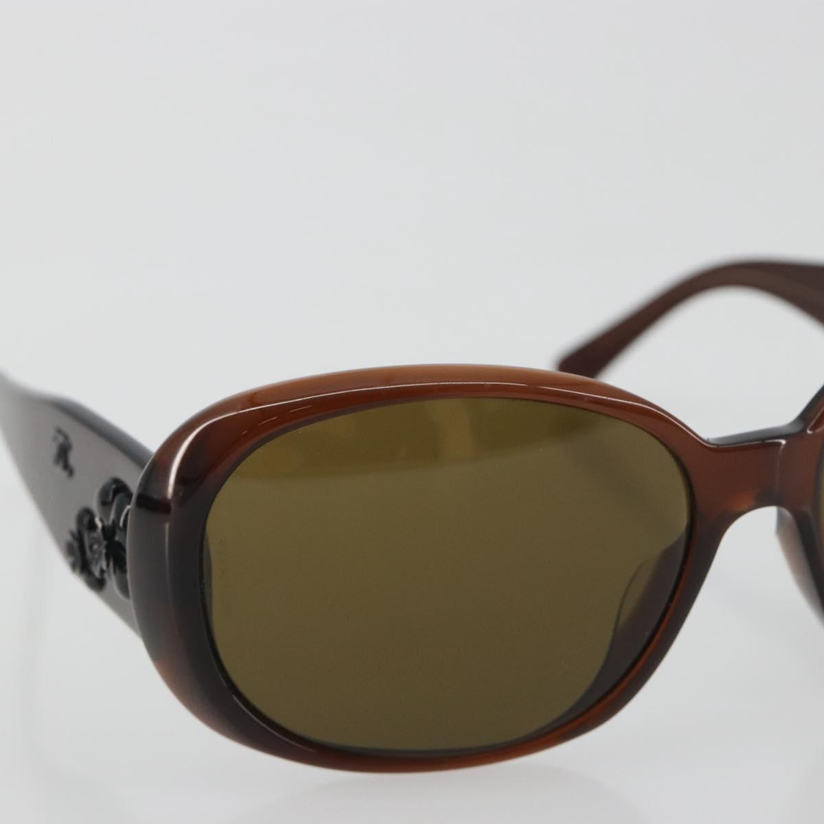 CHANEL Camelia Sunglasses Plastic Brown CC Auth 198827