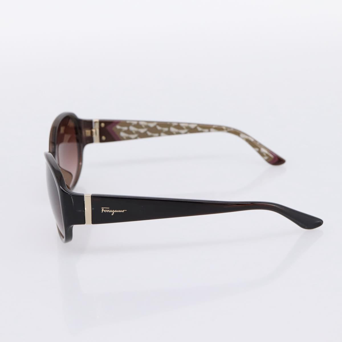 Salvatore Ferragamo Sunglasses Plastic Brown Gold Auth 198828A