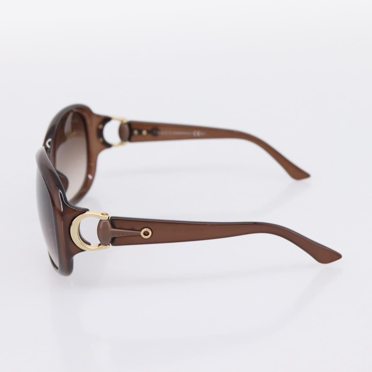 GUCCI Horsebit Sunglasses Plastic Brown Gold Auth 198829A