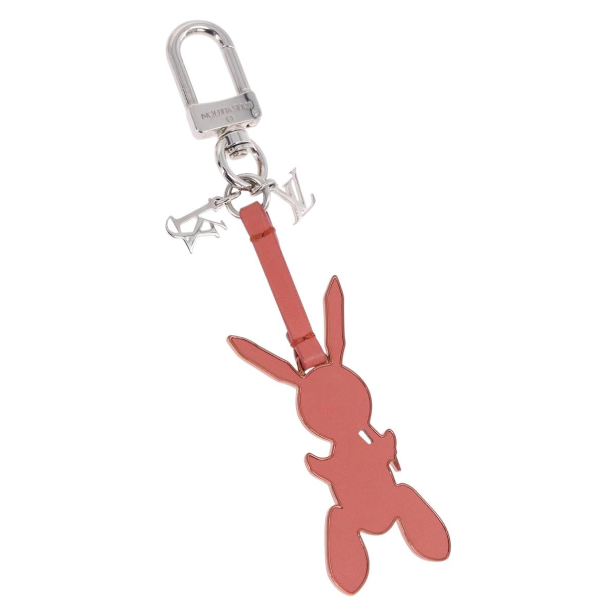 LOUIS VUITTON Rabbit Bag Charm metal Jeff Queens Collaboration Pink Auth 198830M