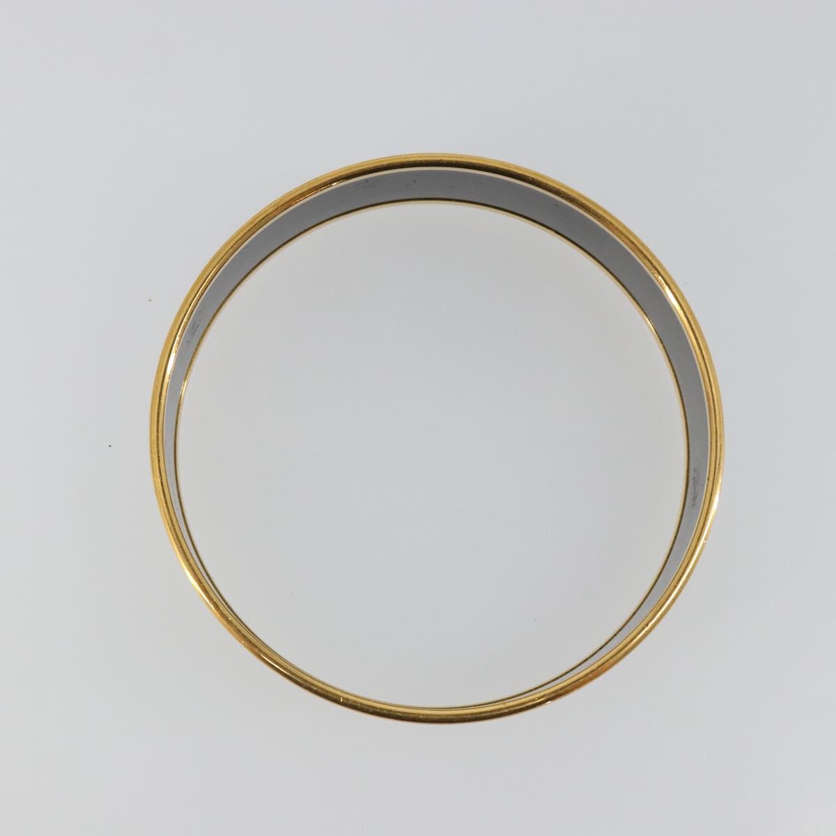HERMES Email MM Bracelet Metal Black Gold Auth 198832M