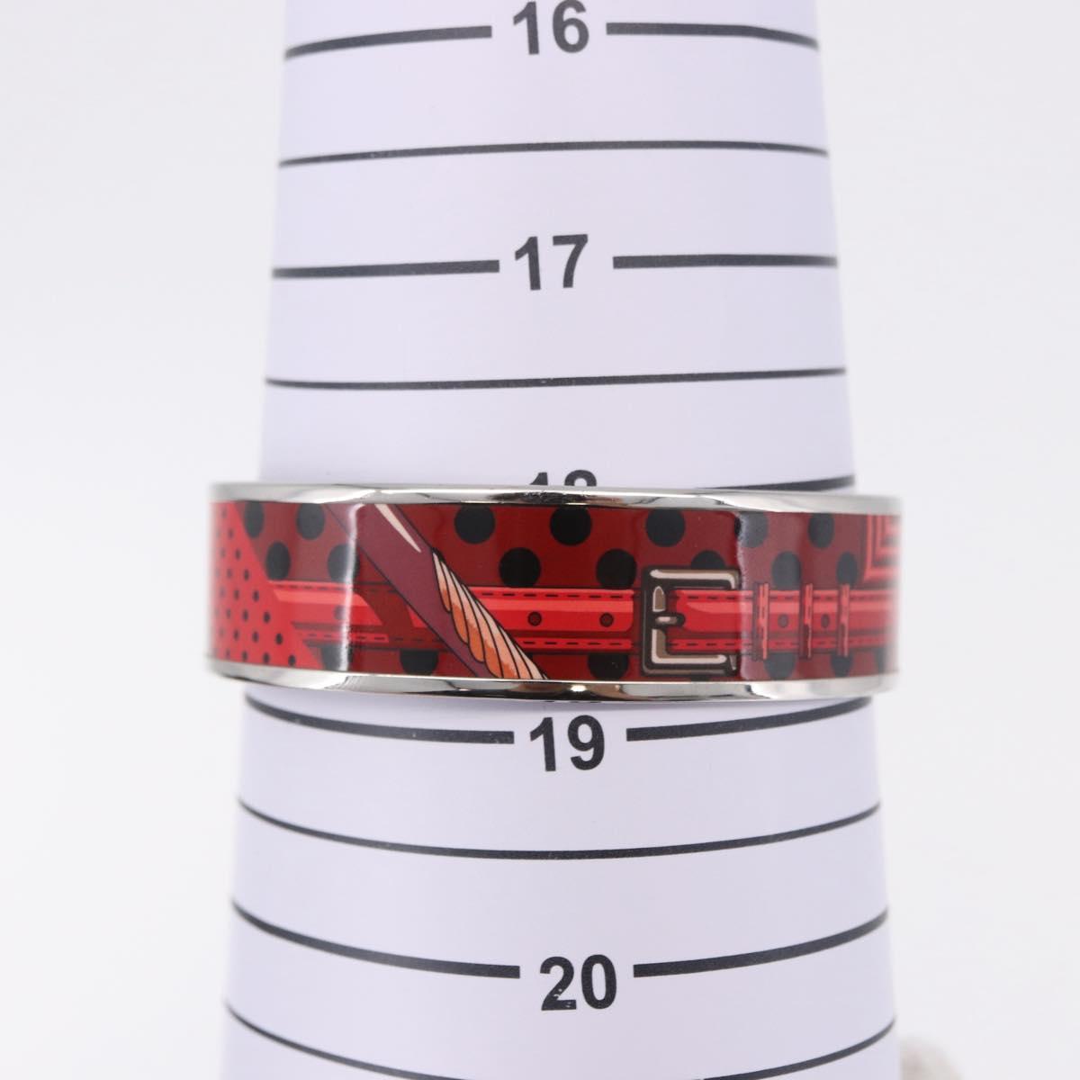 HERMES Emilel GM Bracelet metal Red Auth 198833M