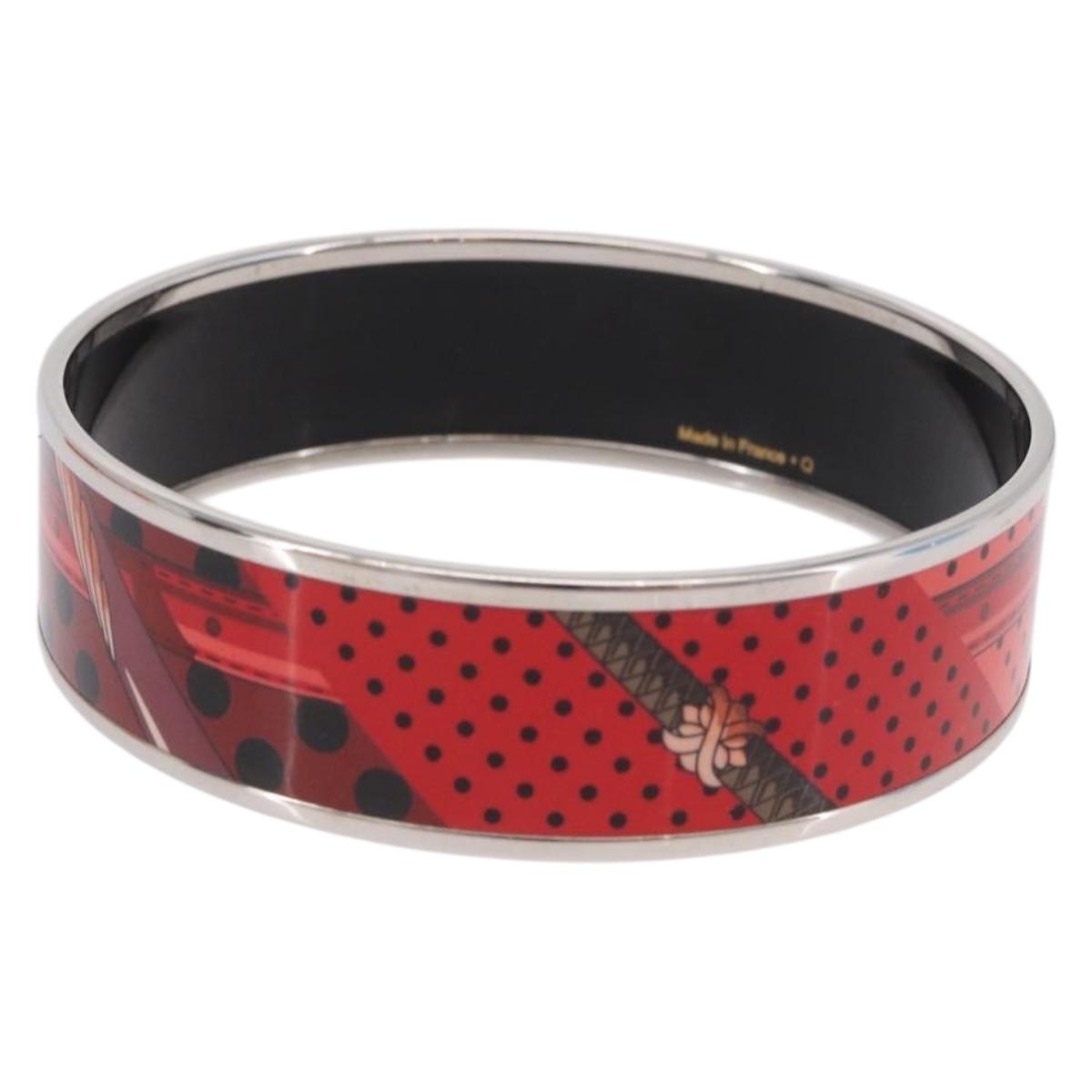 HERMES Emilel GM Bracelet metal Red Auth 198833M