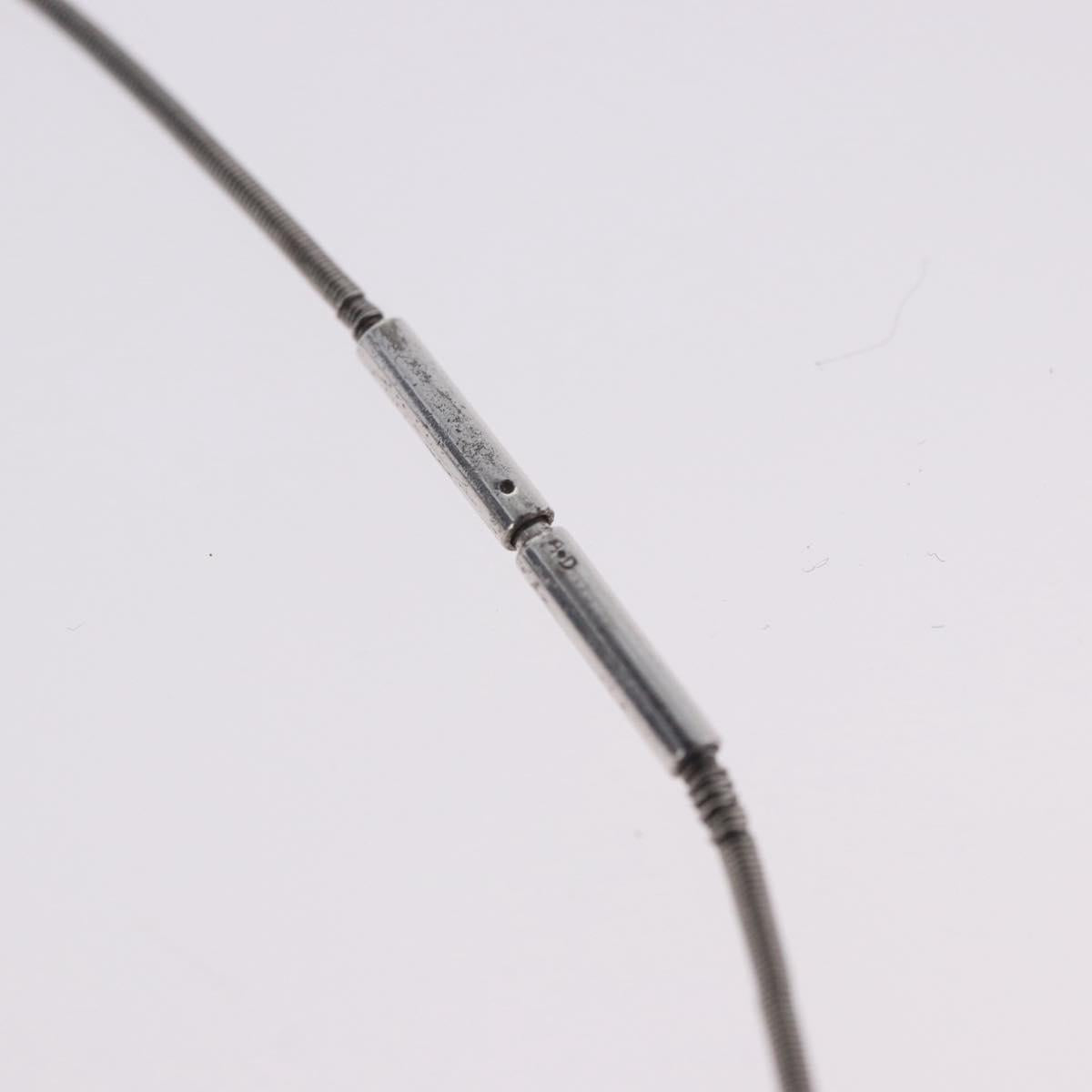 HERMES Cube Ash Necklace metal Silver Auth 198835