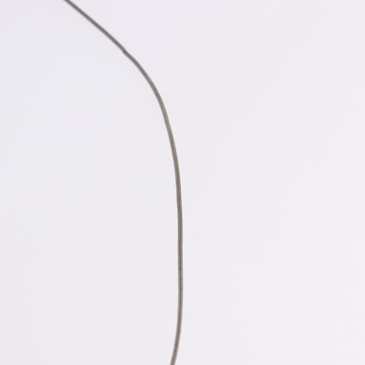 HERMES Cube Ash Necklace metal Silver Auth 198835