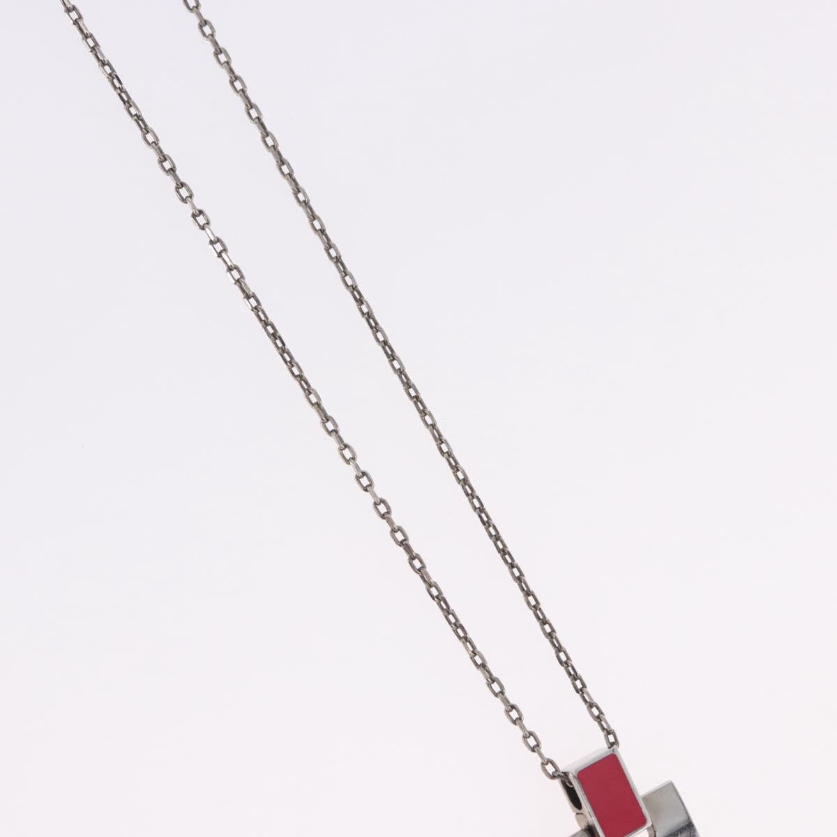 HERMES Eileen Necklace metal Silver Auth 198836V