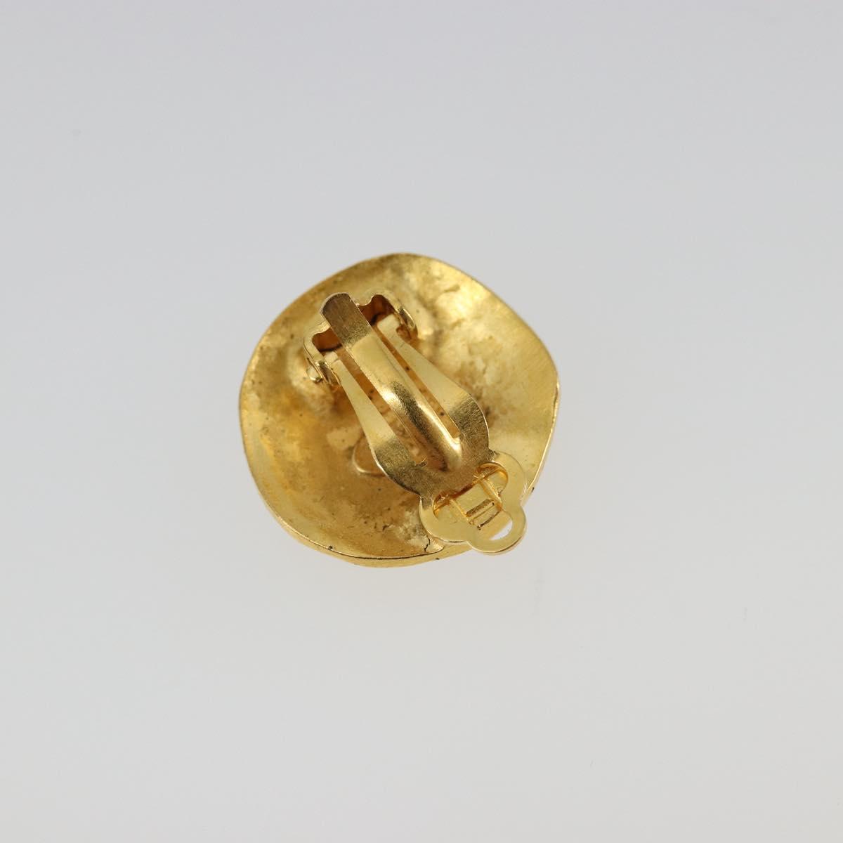 CHANEL Earring Metal Gold Tone CC Auth 198842V