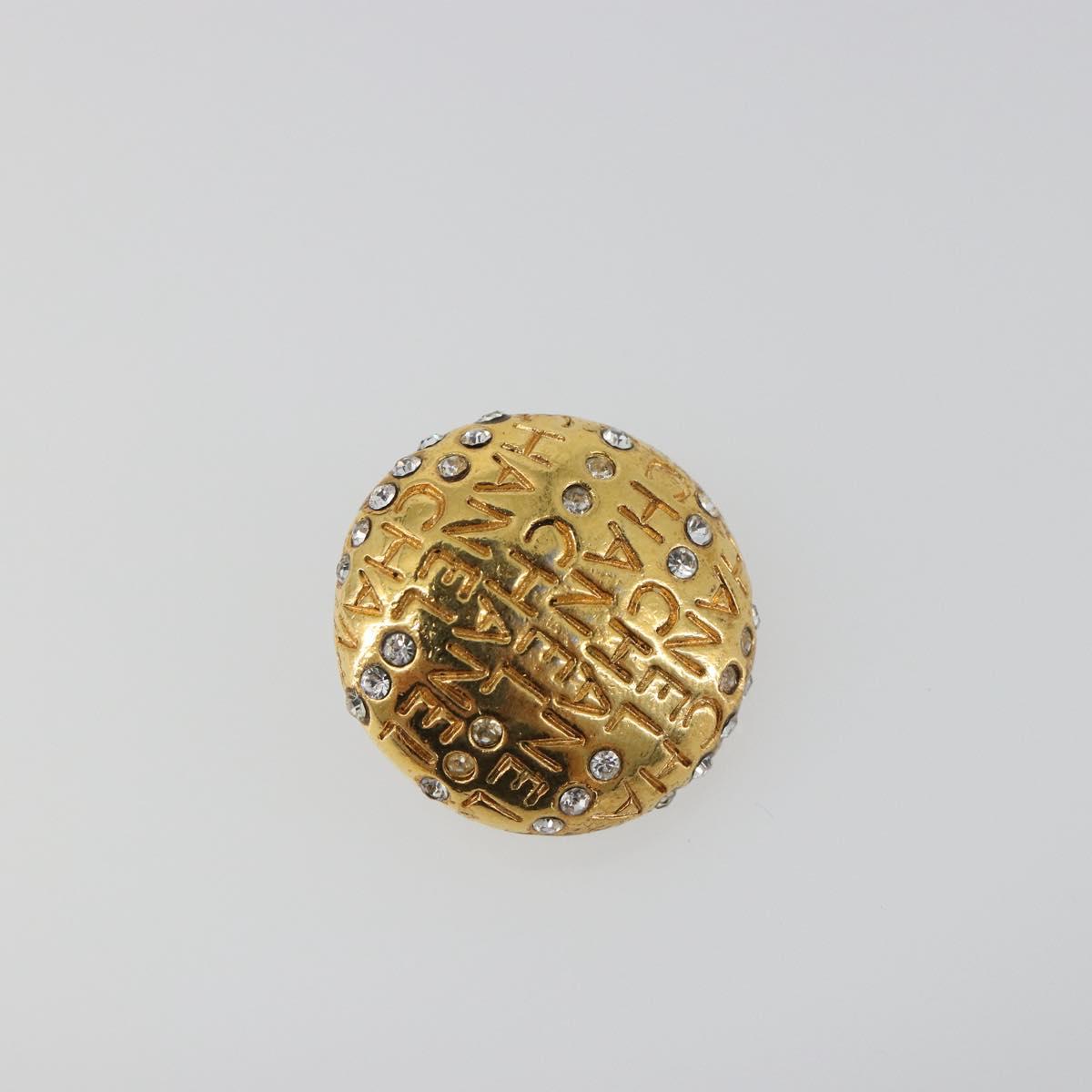 CHANEL Earring Metal Gold Tone CC Auth 198843