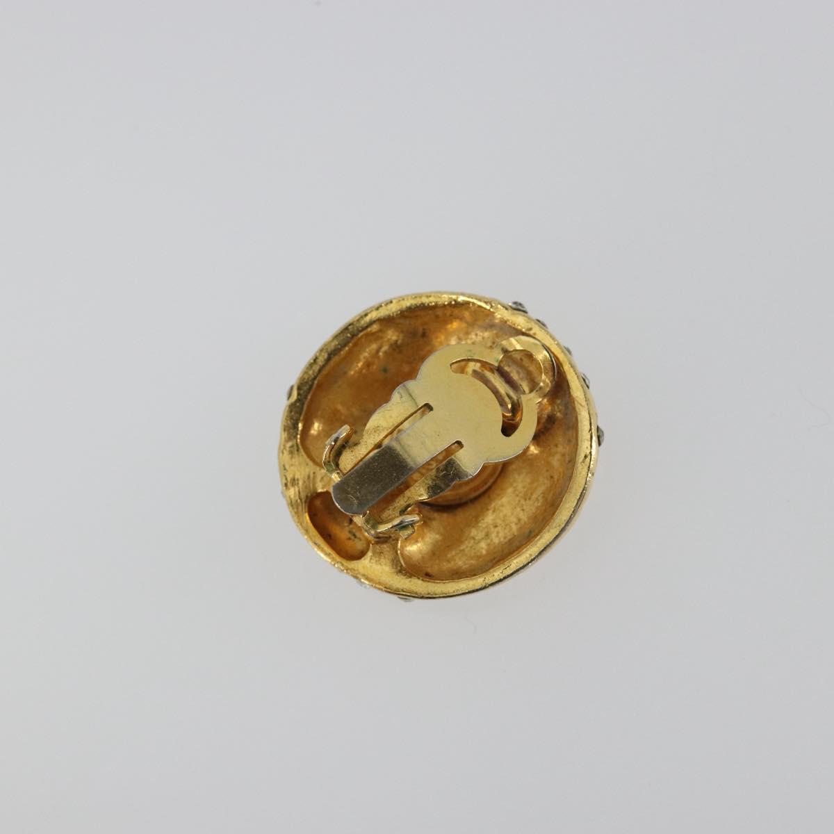 CHANEL Earring Metal Gold Tone CC Auth 198843