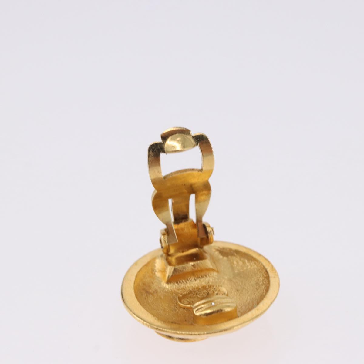 CHANEL Earring metal Gold Tone CC Auth 198844V