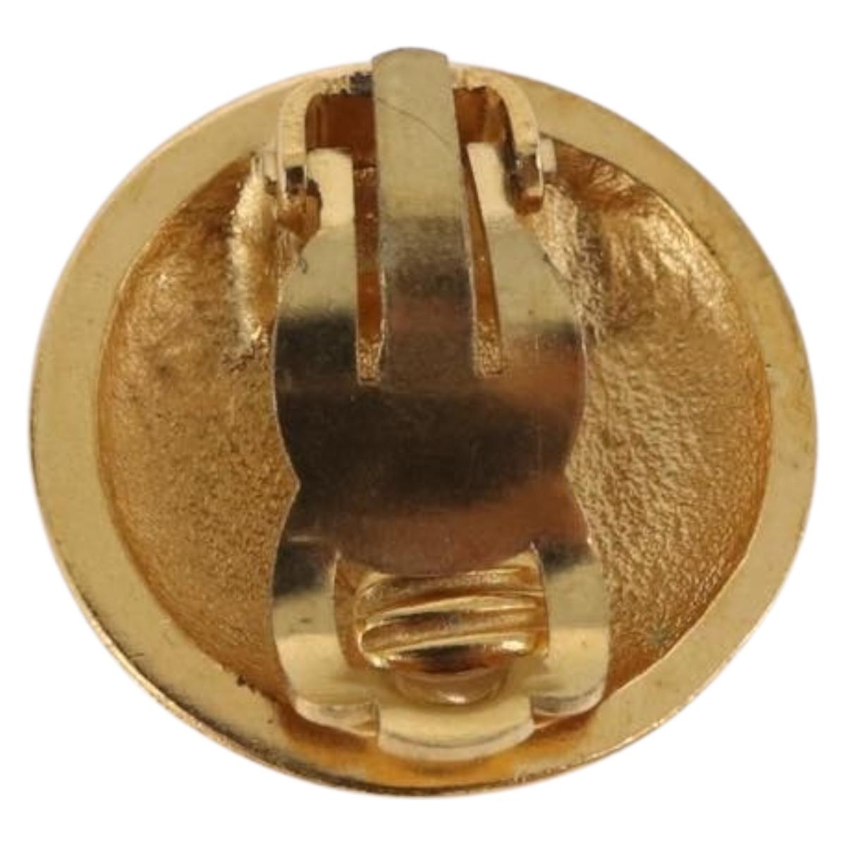CHANEL Earring metal Gold Tone CC Auth 198844V