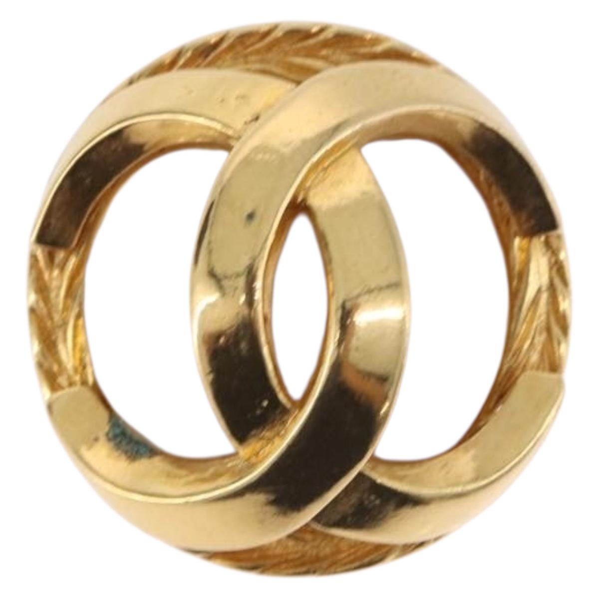 CHANEL Pearl Earring metal Gold Tone CC Auth 198846