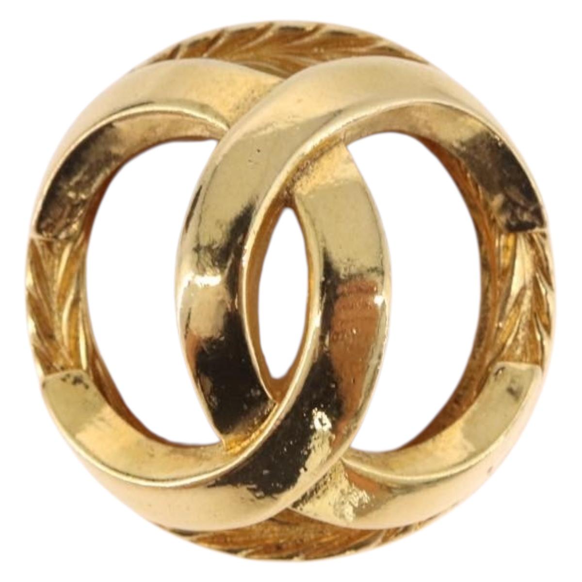 CHANEL Pearl Earring metal Gold Tone CC Auth 198846