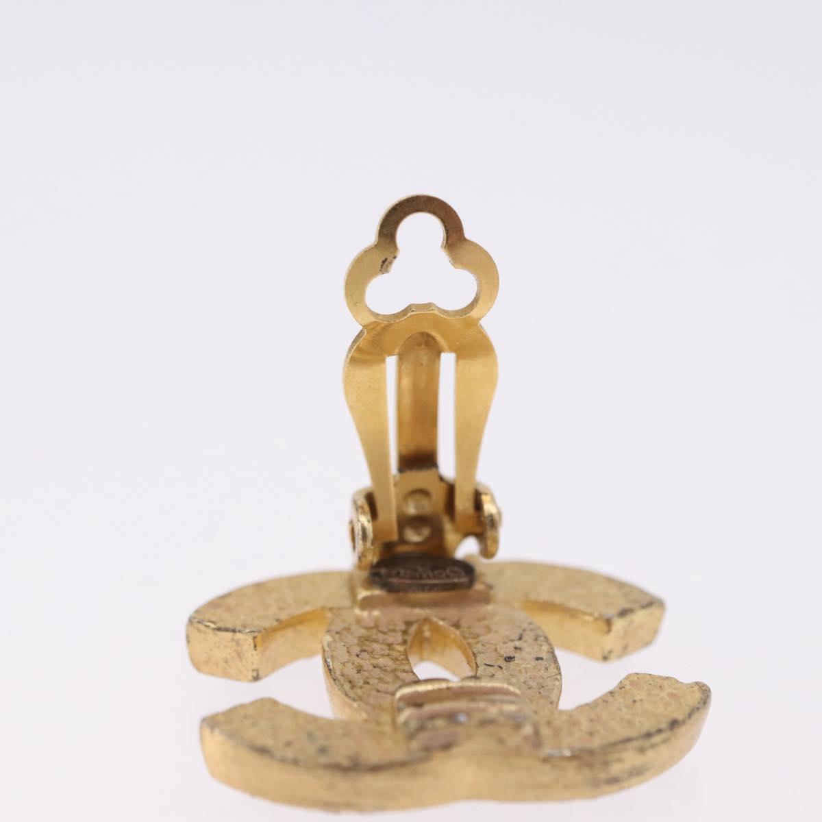 CHANEL Earring metal Gold Tone CC Auth 198849V