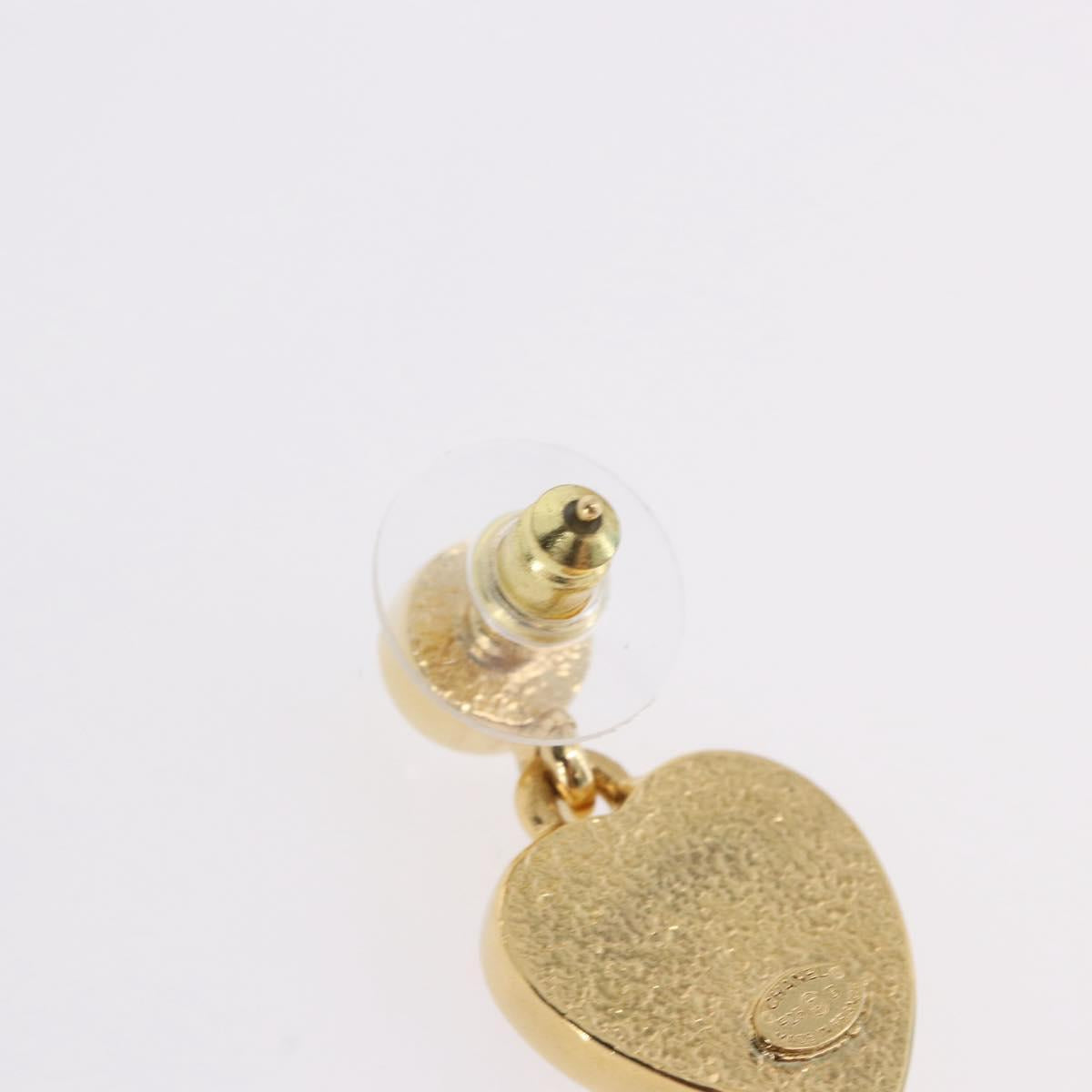 CHANEL Coco Heart Pierce metal Gold Tone CC Auth 198850V
