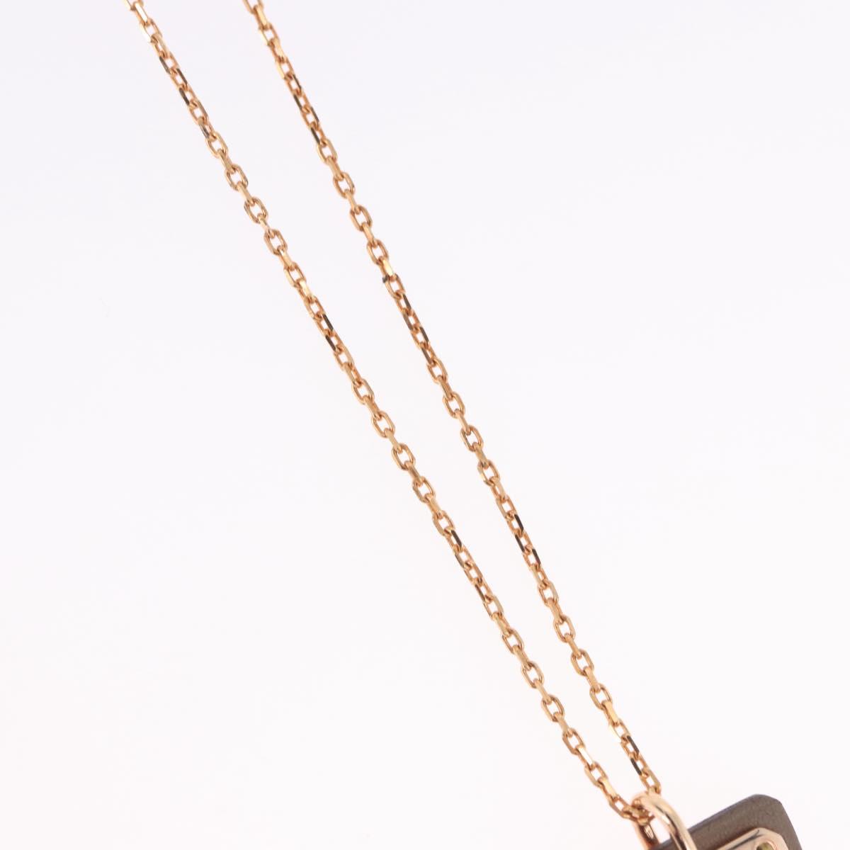 HERMES Asdu Cool PM Necklace metal Brown Auth 198852V