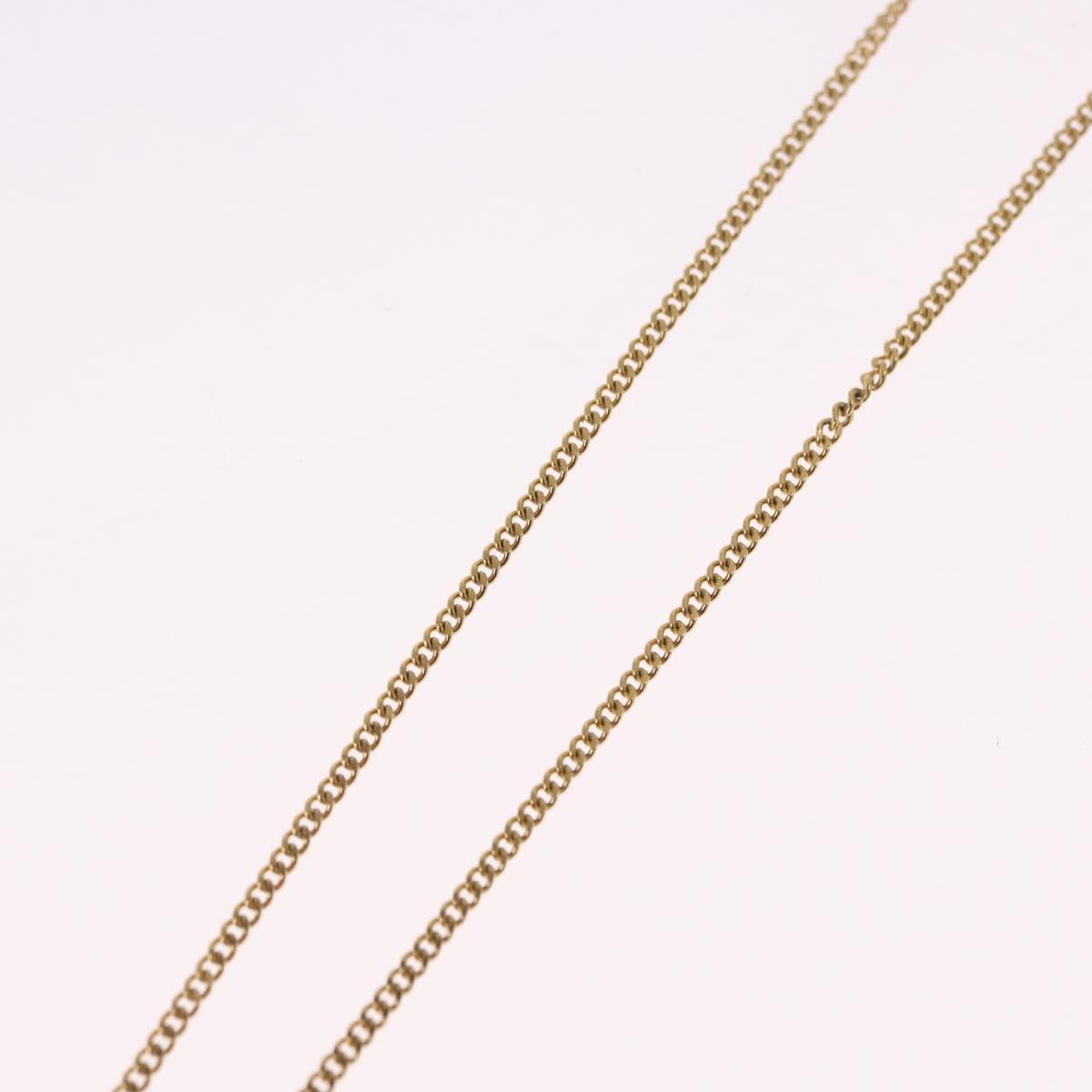 CHANEL COCO Mark Necklace metal Gold Tone CC Auth 198855V