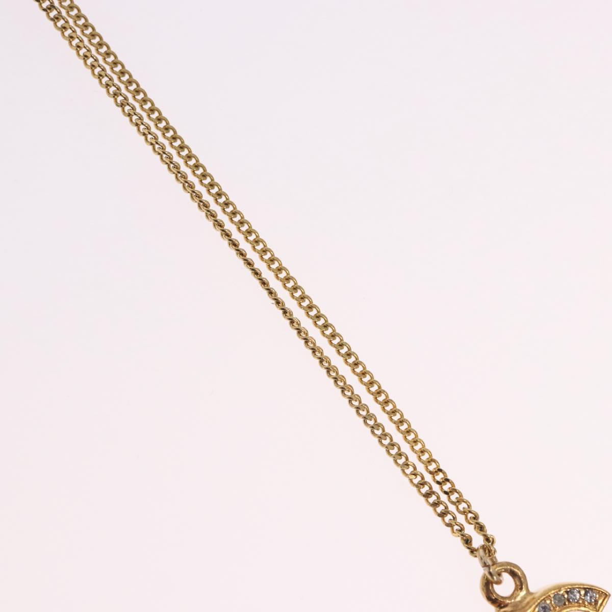 CHANEL COCO Mark Necklace metal Gold Tone CC Auth 198855V
