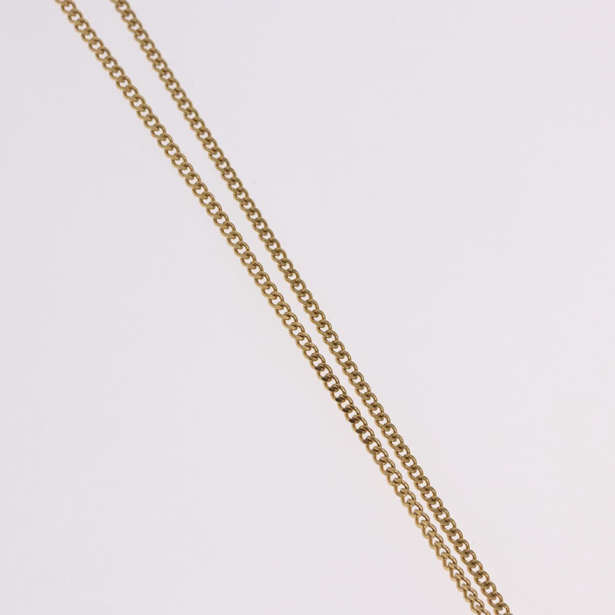 CHANEL COCO Mark Necklace metal Gold Tone CC Auth 198855V
