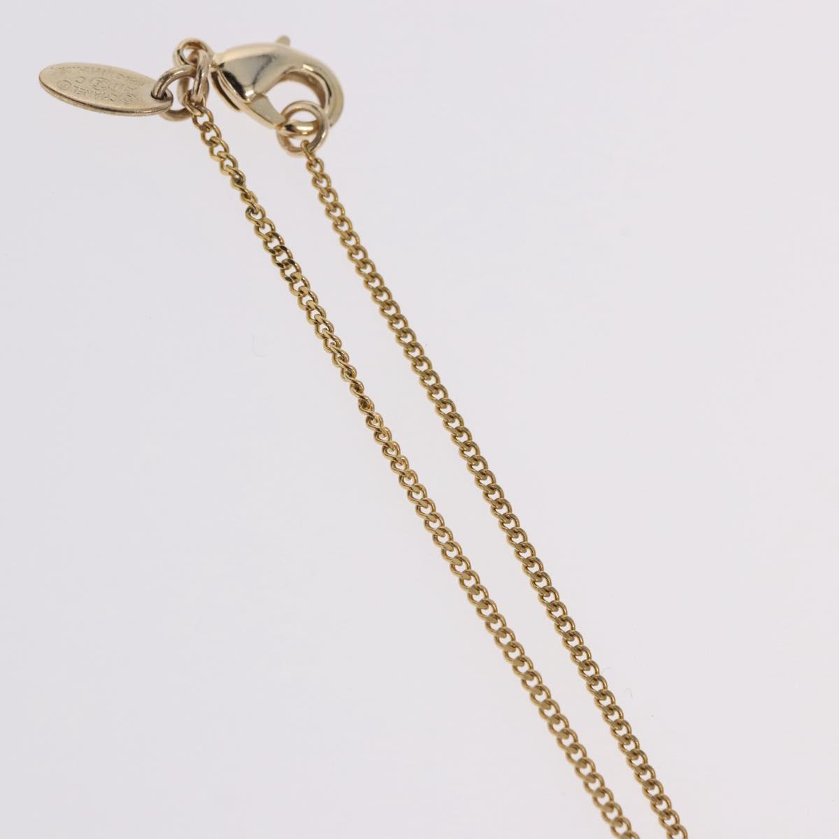 CHANEL COCO Mark Necklace metal Gold Tone CC Auth 198855V