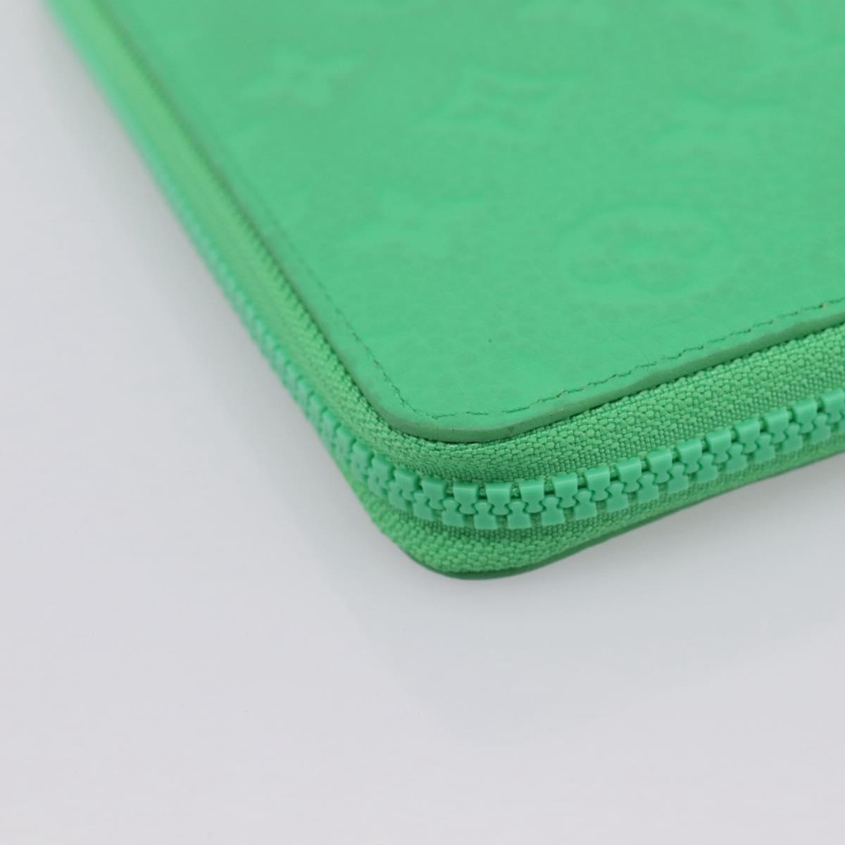 LOUIS VUITTON Taurillon Clemence Zippy Wallet Vertical Green M81549 Auth 198868M