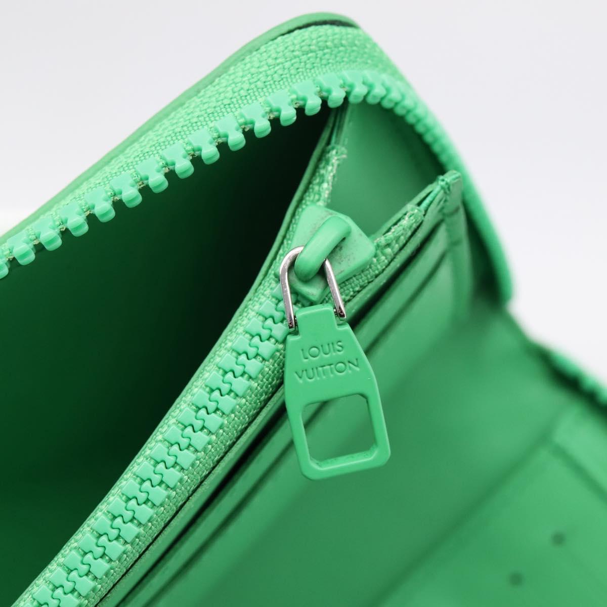 LOUIS VUITTON Taurillon Clemence Zippy Wallet Vertical Green M81549 Auth 198868M