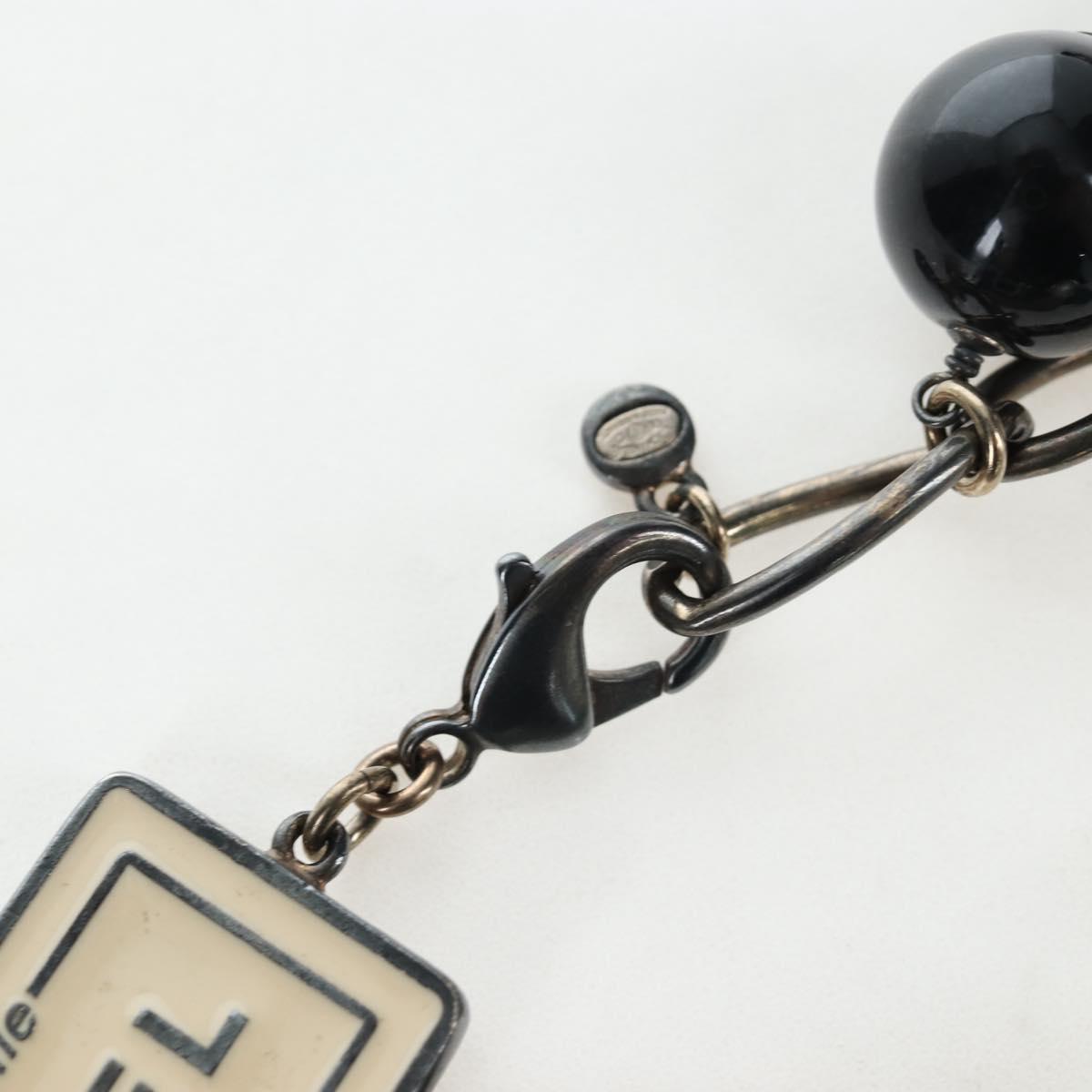 CHANEL Necklace metal Black CC Auth 198872M
