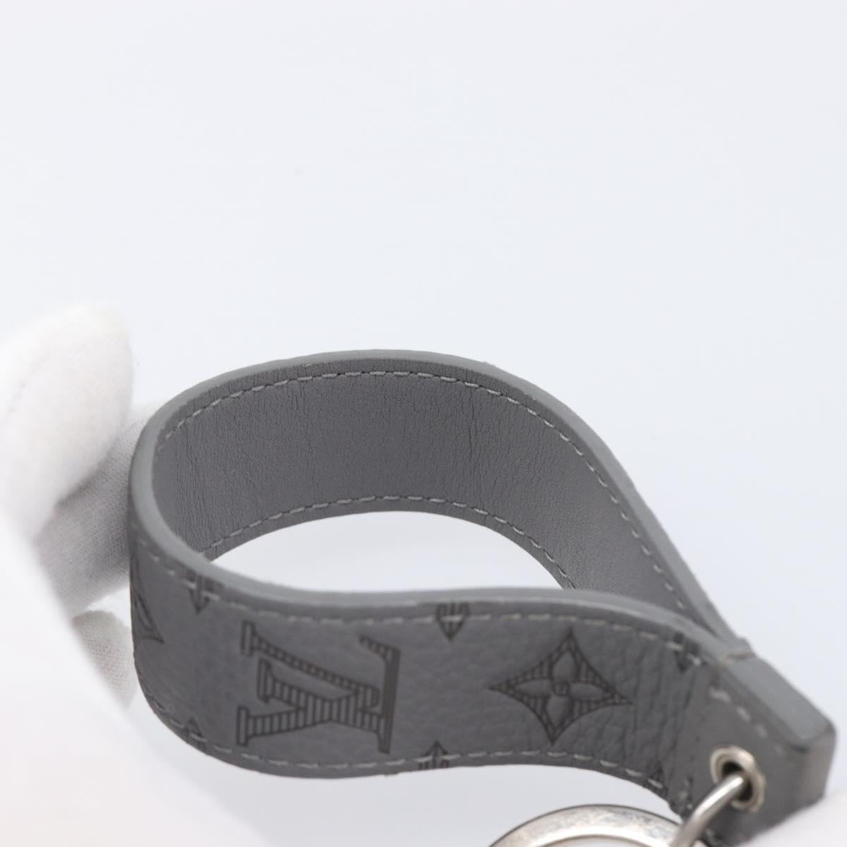 LOUIS VUITTON Monogram Shadow Key Holder Dragonne Gray M82373 LV Auth 198877M