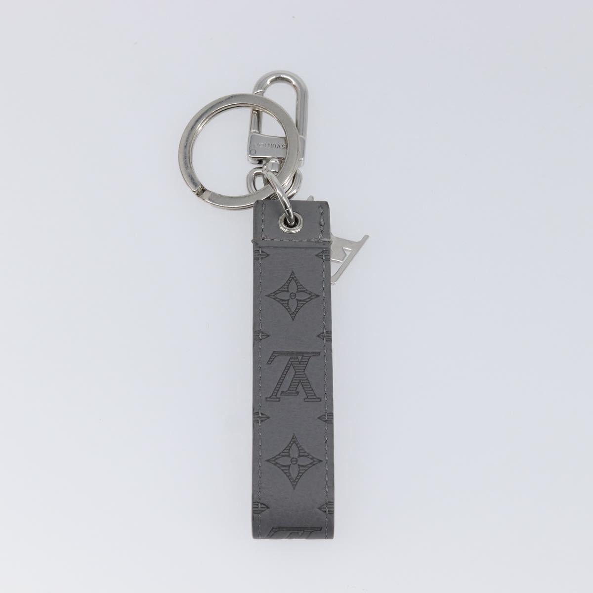 LOUIS VUITTON Monogram Shadow Key Holder Dragonne Gray M82373 LV Auth 198877M