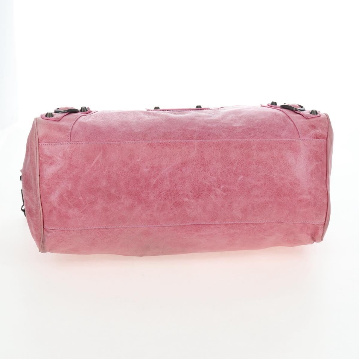 BALENCIAGA Zazigi Hand Bag Leather 2way Pink 128523 Auth 198882V