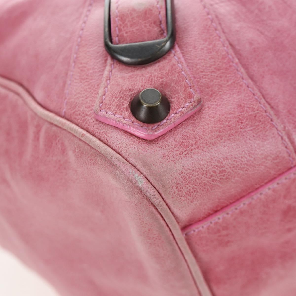 BALENCIAGA Zazigi Hand Bag Leather 2way Pink 128523 Auth 198882V