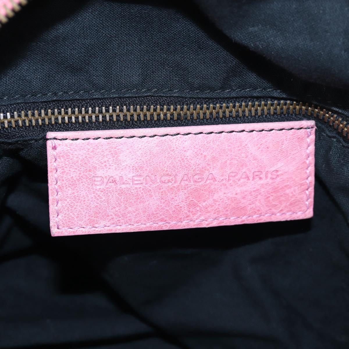 BALENCIAGA Zazigi Hand Bag Leather 2way Pink 128523 Auth 198882V