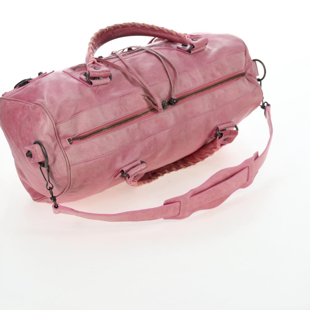 BALENCIAGA Zazigi Hand Bag Leather 2way Pink 128523 Auth 198882V