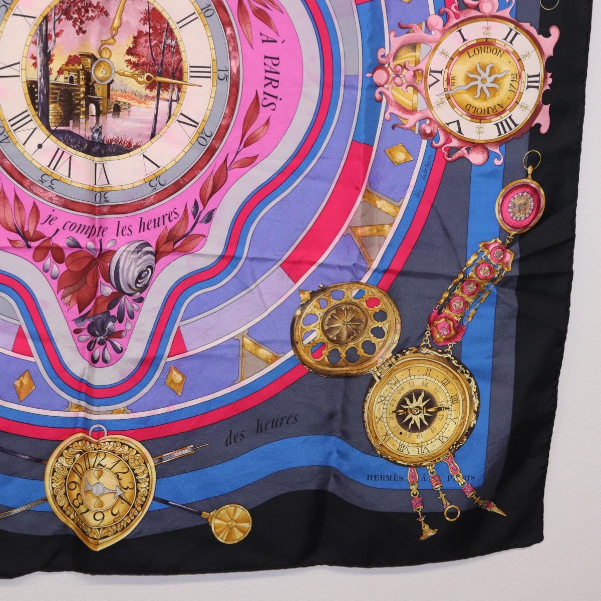 HERMES Carre 90 Scarf Silk Blue Pink Auth 198891