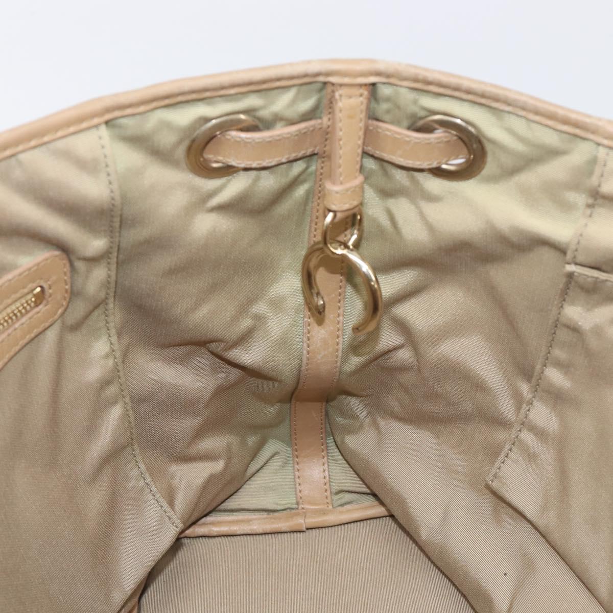 Christian Dior Lady Dior Canage Tote Bag Canvas Beige Gold Tone Auth 198943