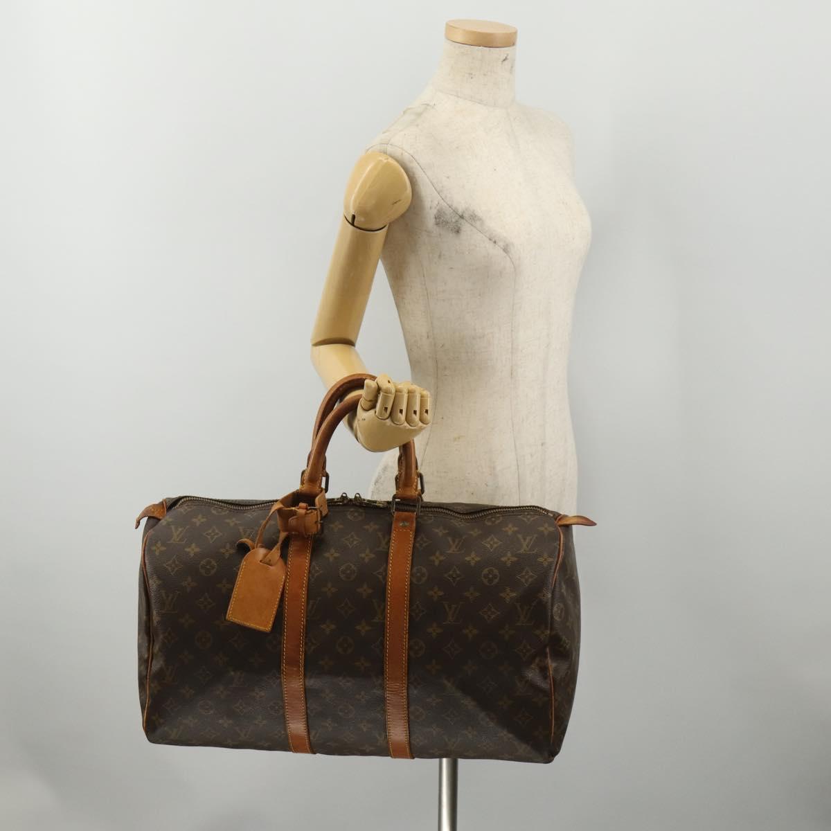 LOUIS VUITTON Monogram Keepall 45 Boston Bag M41428 LV Auth 198953