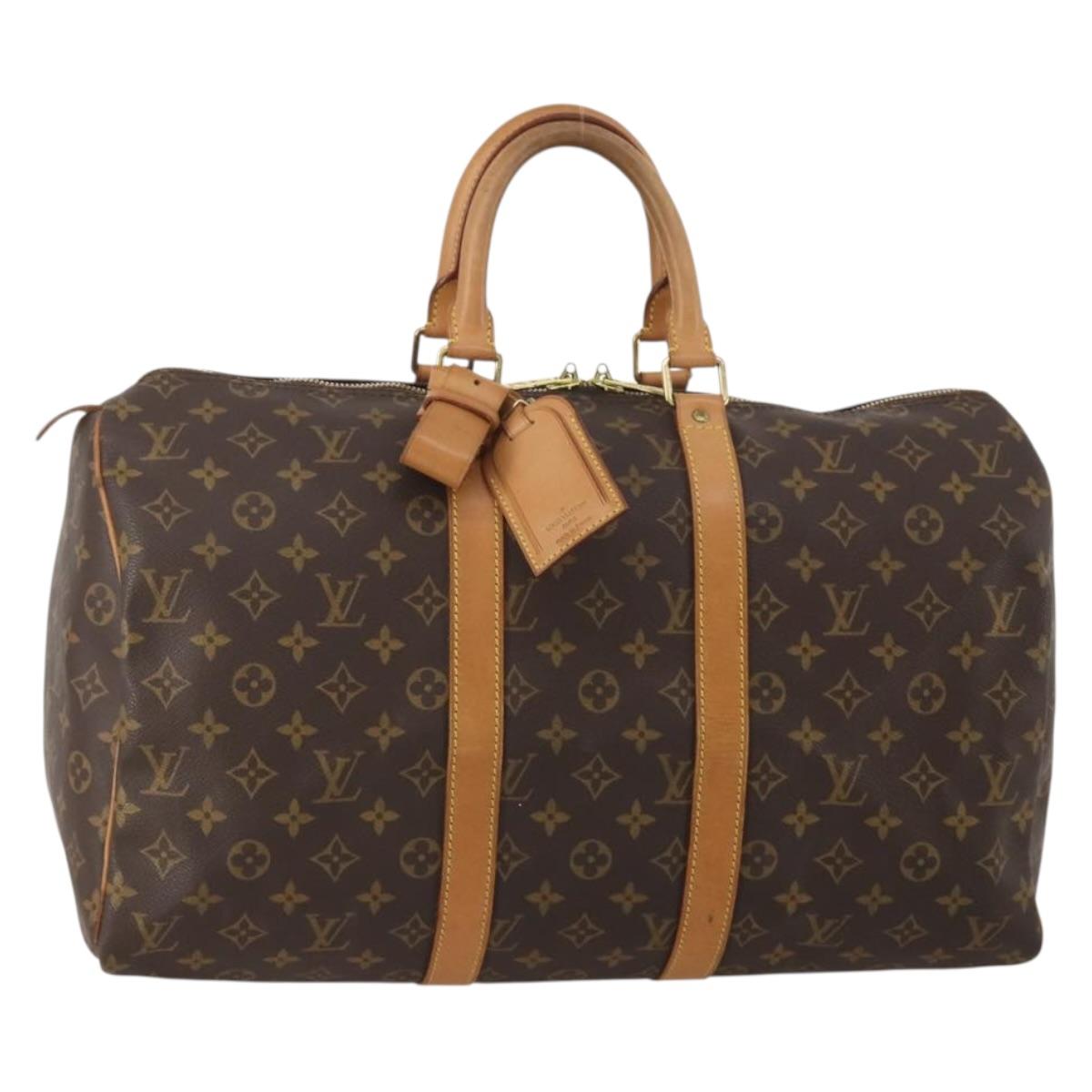 LOUIS VUITTON Monogram Keepall 45 Boston Bag M41428 LV Auth 198955A