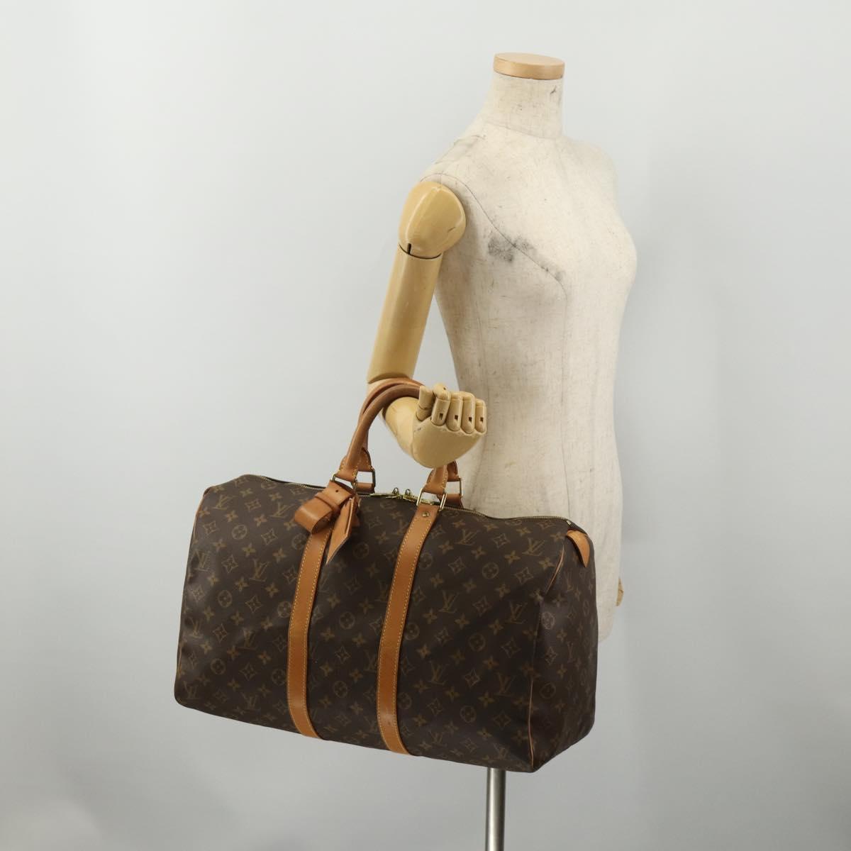 LOUIS VUITTON Monogram Keepall 45 Boston Bag M41428 LV Auth 198955A
