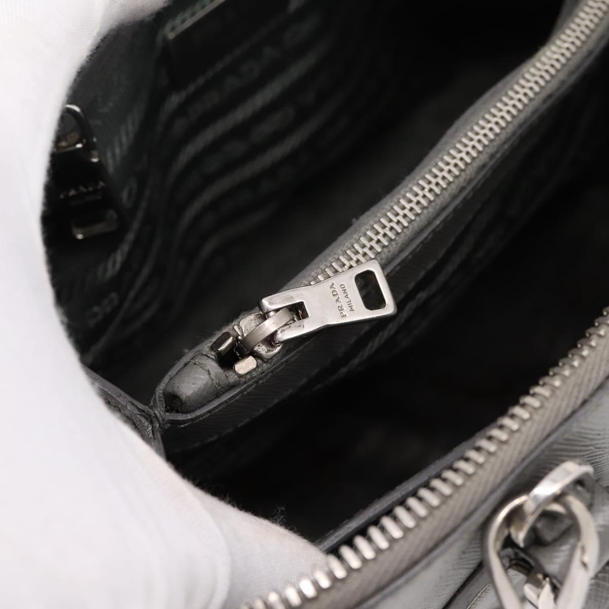 PRADA Hand Bag Saffiano 2way Gray Silver Auth 198967A