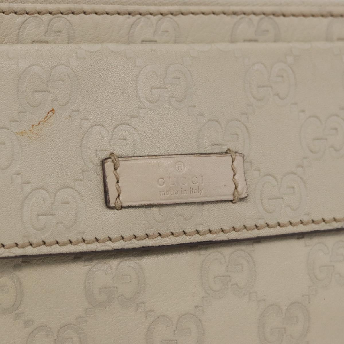 GUCCI GuccissimaGG Body Bag Leather Ivory Silver 162916 Auth 198969