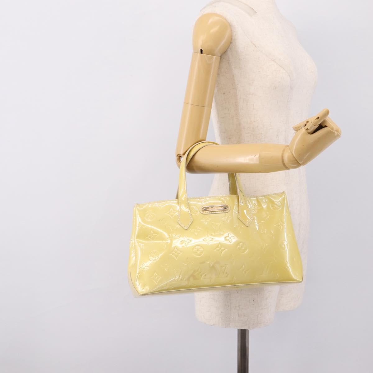 LOUIS VUITTON Monogram Vernis Wilshire PM Hand Bag Broncorail M91452 Auth 198982