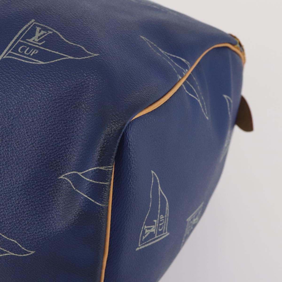 LOUIS VUITTON LV Cup Keepall 45 Boston Bag Blue M80014 LV Auth 198996A